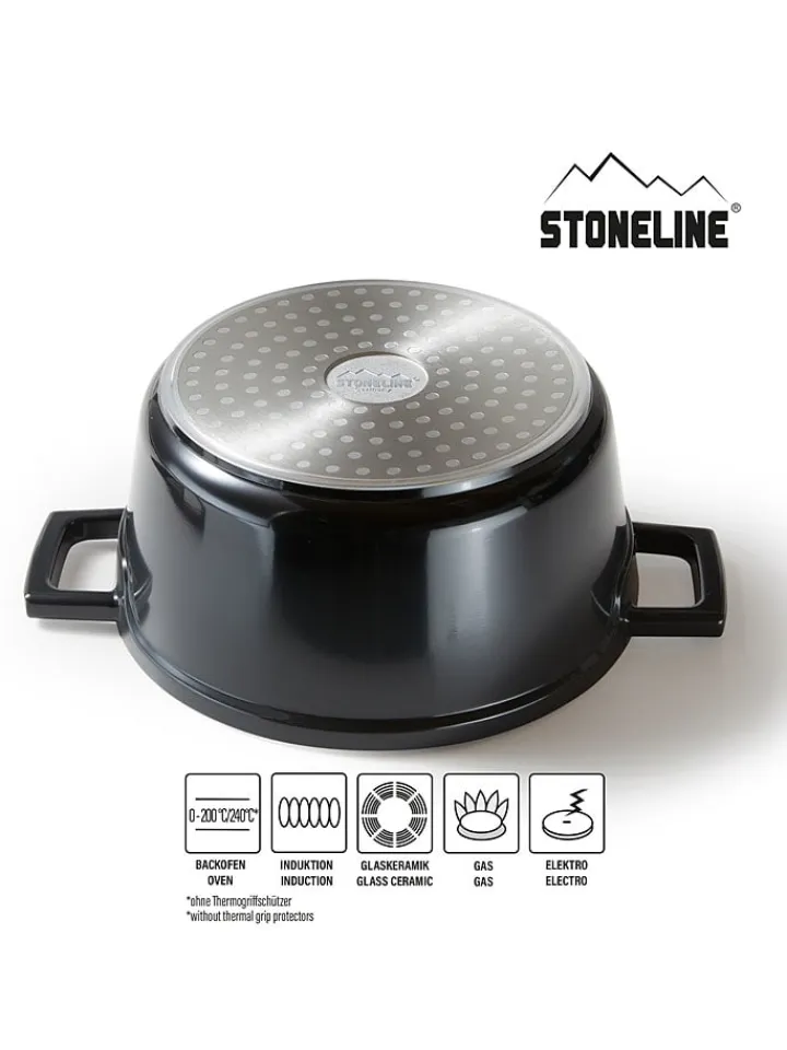 Stoneline Kochgeschirr<2tlg. Set: Bräter in Schwarz - 2,6 l
