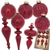 Krebs Glas Lauscha Weihnachtsschmuck<9tlg. Set: Christbaumschmuck in Rot