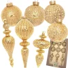 Krebs Glas Lauscha Weihnachtsschmuck<9tlg. Set: Christbaumschmuck in Gold