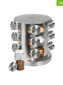 Stoneline Koch- & Backutensilien<13tlg. Set: Edelstahl-Gewürzregal - (H)22,5 x Ø 19 cm