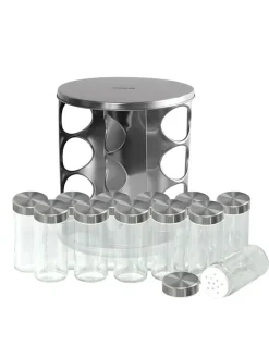 Stoneline Koch- & Backutensilien<13tlg. Set: Edelstahl-Gewürzregal - (H)22,5 x Ø 19 cm