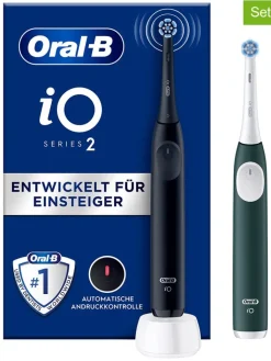 Oral-B Zahn & Mundpflege<2tlg. Set: Elektr. Zahnbürsten "iO Series 2" in Schwarz/Grün