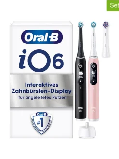 Oral-B Technik|Zahn & Mundpflege<2tlg. Set: Elektr. Zahnbürsten " iO Series 6" in Rosa/ Schwarz