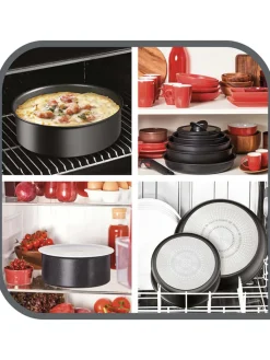 Tefal Kochgeschirr<5tlg. Set: Kochgeschirr "Ingenio Emotion" in Silber/ Schwarz