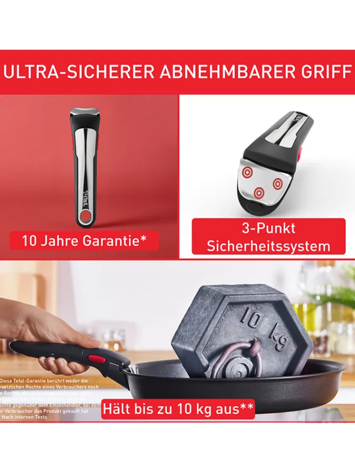 Tefal Kochgeschirr<5tlg. Set: Kochgeschirr "Ingenio Emotion" in Silber/ Schwarz