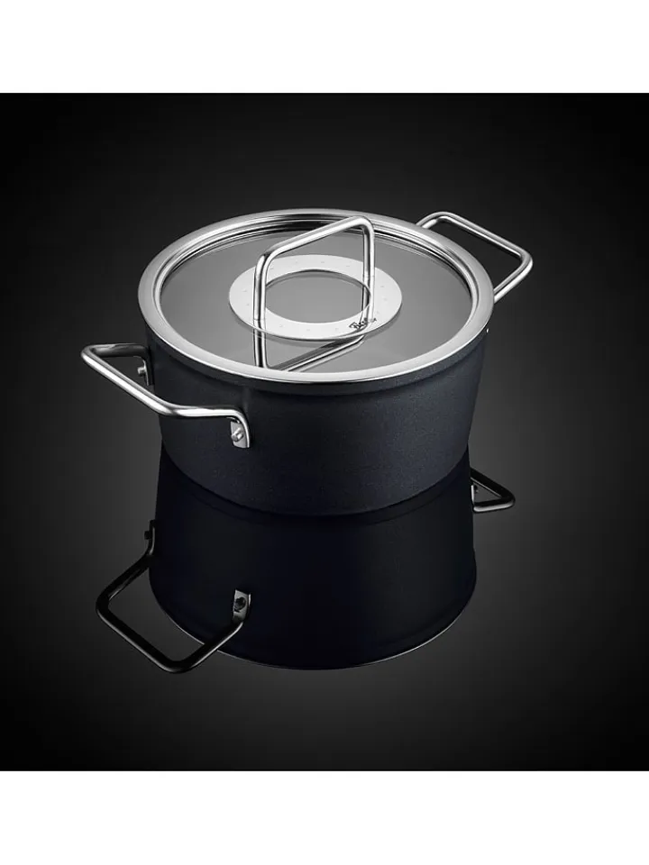 Fissler Kochgeschirr<2tlg. Set: Kochtopf "Adamant®" in Schwarz - Ø 18 cm