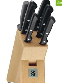 WMF Koch- & Backutensilien<7tlg. Set: Messerblock "Classic Line" in Braun/ Schwarz