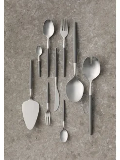 Blomus Aufbewahren & Servieren<2tlg. Set: Salatbesteck "Maxime" in Hellgrau/ Silber - (H)28 cm