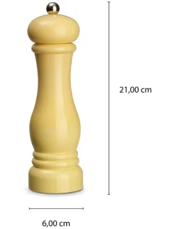 Echtwerk Koch- & Backutensilien|Gedeckter Tisch<2tlg. Set: Salz- & Pfeffermühle in Creme - (H)21 x Ø 6 cm