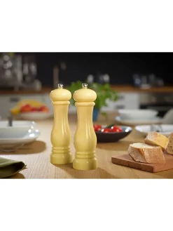 Echtwerk Koch- & Backutensilien|Gedeckter Tisch<2tlg. Set: Salz- & Pfeffermühle in Creme - (H)21 x Ø 6 cm