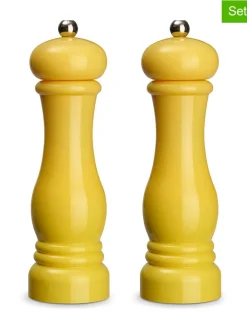 Echtwerk Koch- & Backutensilien|Gedeckter Tisch<2tlg. Set: Salz- & Pfeffermühle in Gelb - (H)21 x Ø 6 cm