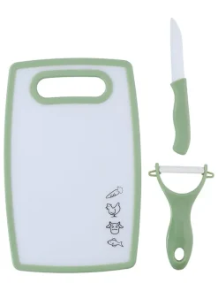 Alpina Koch- & Backutensilien<3tlg. Set Schneidebrett mit Zubehör (Überraschungsprodukt)