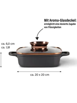 Stoneline Kochgeschirr<2tlg. Set: Servierpfanne in Schwarz - (L)20 x (B)20 cm