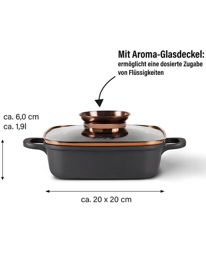 Stoneline Kochgeschirr<2tlg. Set: Servierpfanne in Schwarz - (L)20 x (B)20 cm