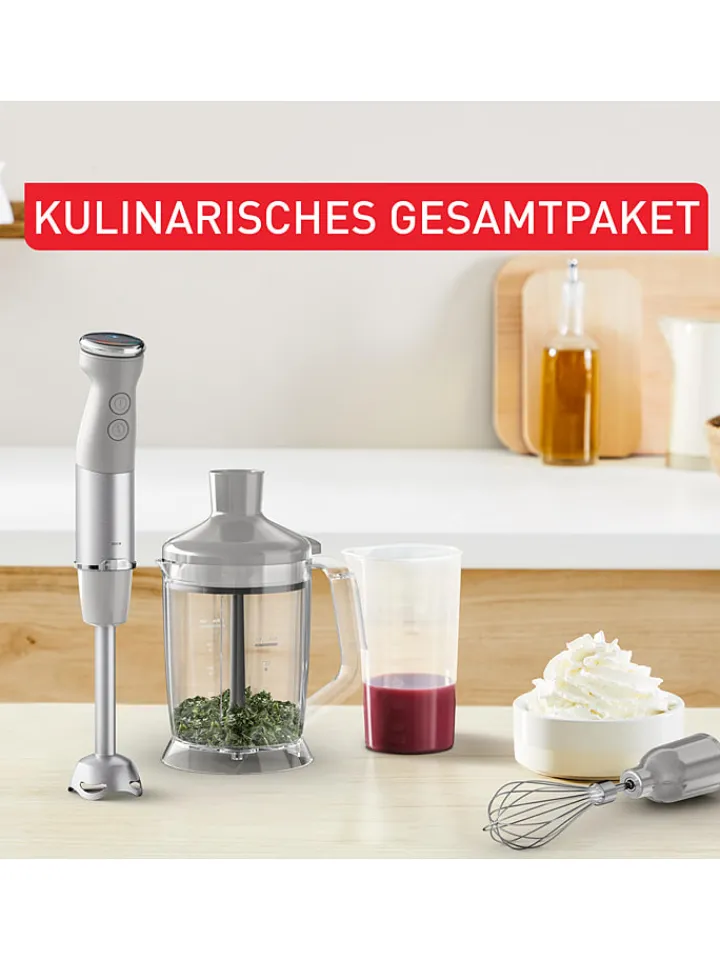 Tefal Küchenelektronik<4tlg. Set: Stabmixer "Quickchef - HB67MB30" in Silber/ Grau