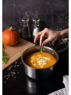 ROSMARINO Kochgeschirr<2tlg. Set: Stielkasserolle ''Hexapro'' in Silber - 1,2 l