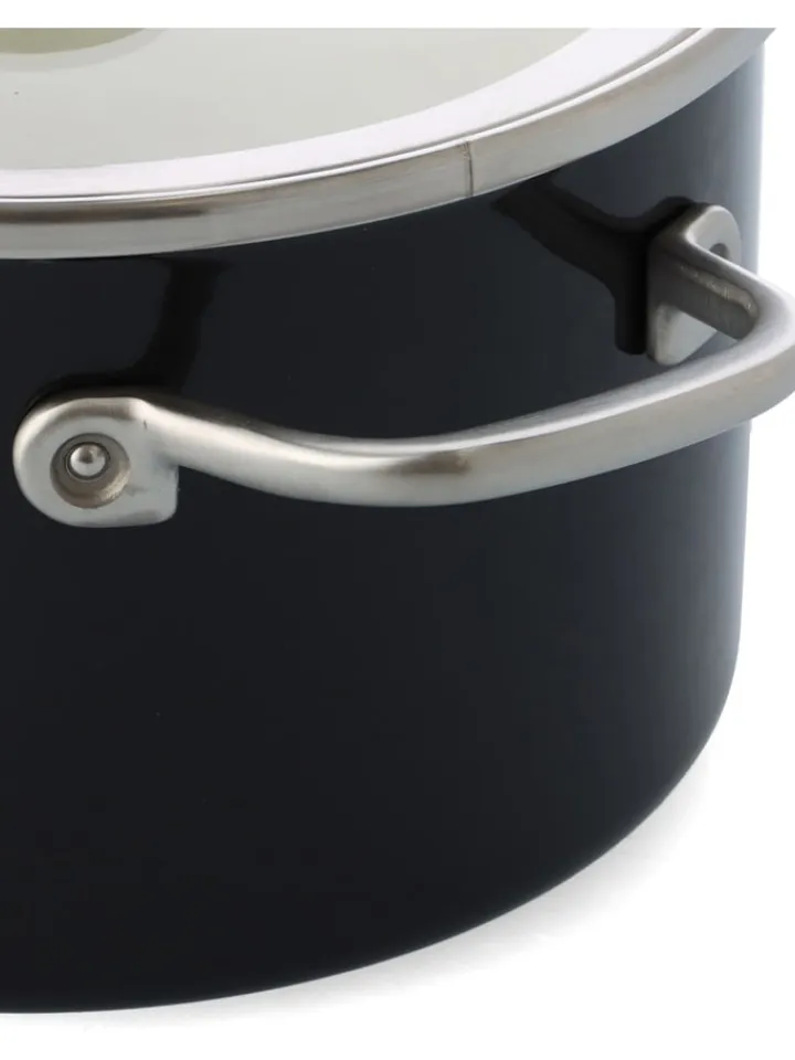 KitchenAid Kochgeschirr<2tlg. Set: Topf "Core Enamel" in Schwarz - Ø 24 cm