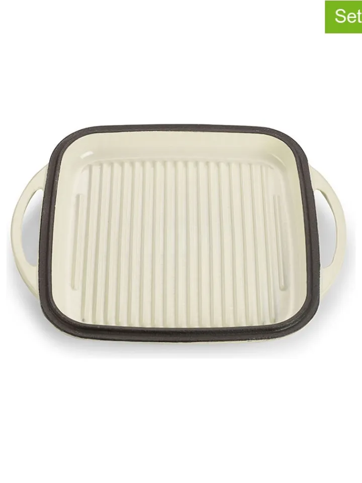Echtwerk Kochgeschirr<2tlg. Set: Universalbräter in Creme - (L)31 x (B)25,5 cm