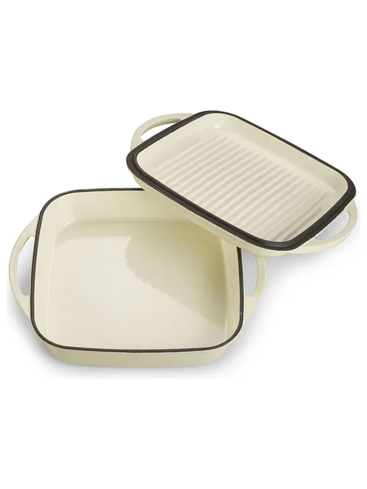 Echtwerk Kochgeschirr<2tlg. Set: Universalbräter in Creme - (L)31 x (B)25,5 cm