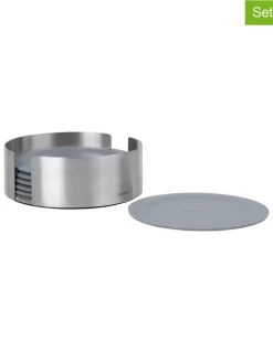 Blomus Aufbewahren & Servieren<7tlg. Set: Untersetzer "Lareto" in Silber/ Grau - Ø 11 cm