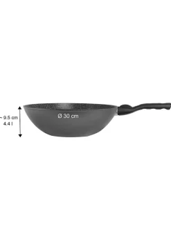 Stoneline Kochgeschirr<2tlg. Set: Wok in Grau - Ø 30 cm