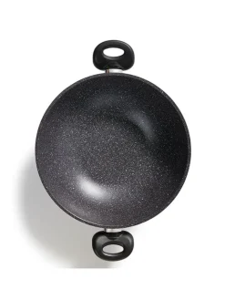 Stoneline Kochgeschirr<2tlg. Set: Wok in Grau - Ø 28 cm