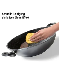 Stoneline Kochgeschirr<2tlg. Set: Wok in Grau - Ø 28 cm