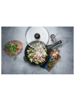 WMF Kochgeschirr<2tlg. Set: Wok-Pfanne in Schwarz - Ø 30 cm