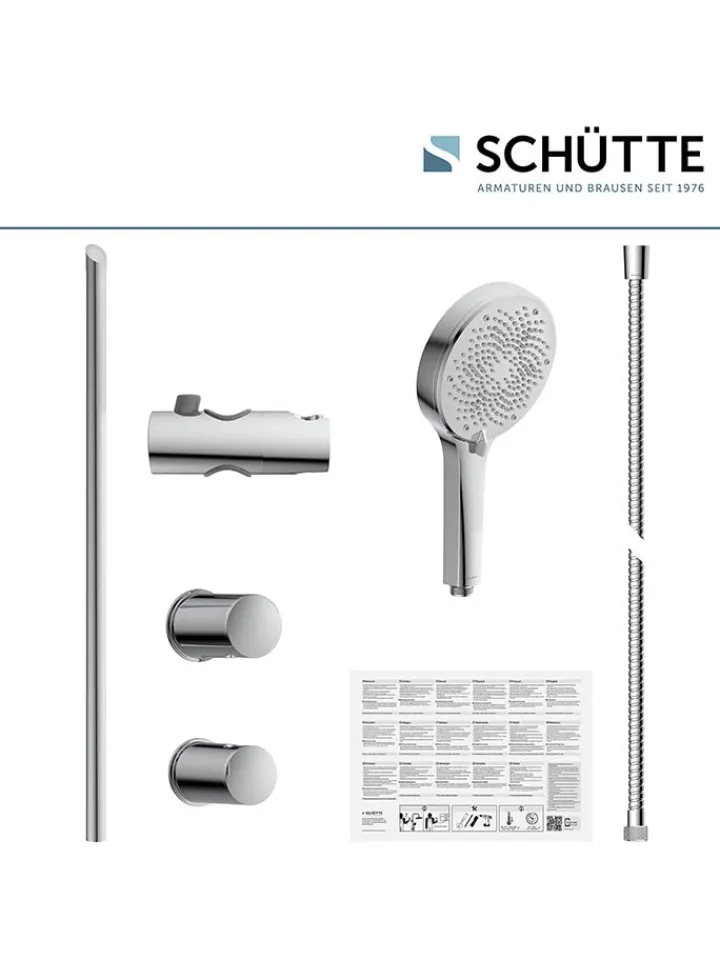 Schütte Badarmaturen<3tlg. Stangenbrause-Set ''Cordoba'' in Chrom