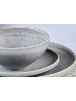Björn Gedeckter Tisch<18tlg. Tafelservice "Stone" in Grau