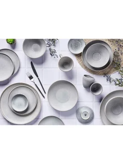 Björn Gedeckter Tisch<18tlg. Tafelservice "Stone" in Grau
