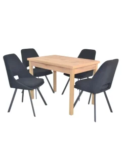 möbel-direkt Möbel-Sets<5tlg. Tischgruppe bestehend aus 4 Stühlen und 1 Esstisch in schwarz