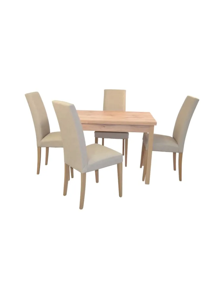 möbel-direkt Möbel-Sets<5tlg. Tischgruppe bestehend aus 4 Stühlen und 1 Esstisch in beige