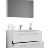 VCM Badezimmermöbel<3-tlg. Waschplatz Waschtisch Badinos Schublade SC in Schwarz