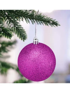 relaxdays Weihnachtsschmuck<110-tlg. Weihnachtskugeln Set in Pink