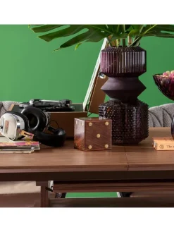 Kare Wohndekoration<6tlg.Set: Dekobox mit Würfeln "Dice" in Hellbraun