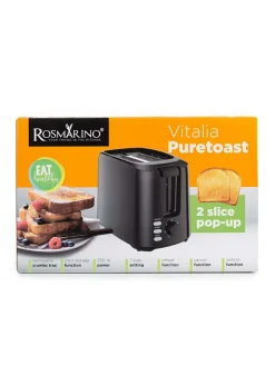 ROSMARINO Küchenelektronik<Toaster ''Vitalia'' in Schwarz - (B)23 x (H)17,5 x (T)14 cm