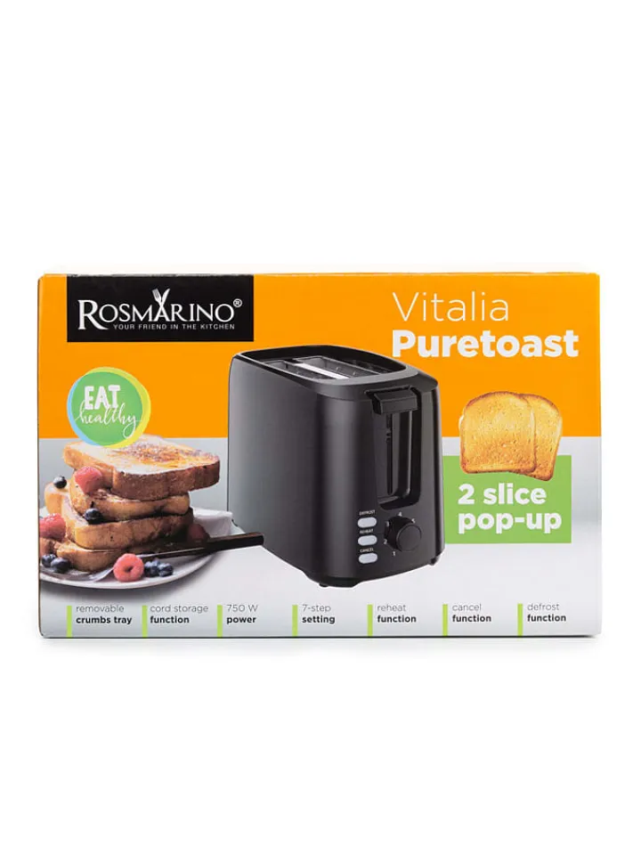 ROSMARINO Küchenelektronik<Toaster ''Vitalia'' in Schwarz - (B)23 x (H)17,5 x (T)14 cm