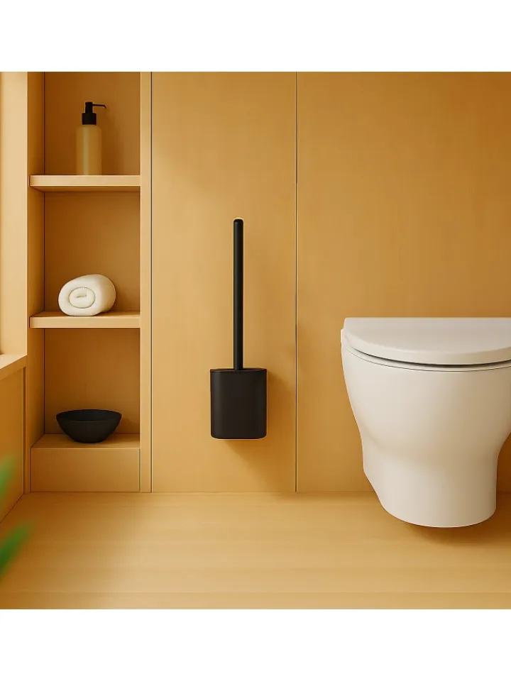 relaxdays Badaccessoires<Toilettenbürste in Schwarz - (B)9,5 x (H)40 x (T)10 cm
