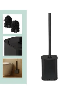 relaxdays Badaccessoires<Toilettenbürste in Schwarz - (B)9,5 x (H)40 x (T)10 cm