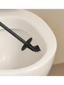 relaxdays Badaccessoires<Toilettenbürste in Schwarz - (B)9,5 x (H)40 x (T)10 cm