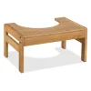 relaxdays Sitzmöbel<Toilettenhocker in Natur - (B)42 x (H)21 x (T)30 cm