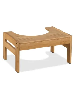 relaxdays Sitzmöbel<Toilettenhocker in Natur - (B)42 x (H)21 x (T)30 cm
