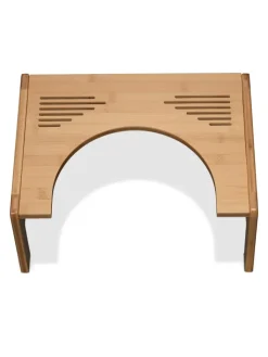 relaxdays Sitzmöbel<Toilettenhocker in Natur - (B)42 x (H)21 x (T)30 cm