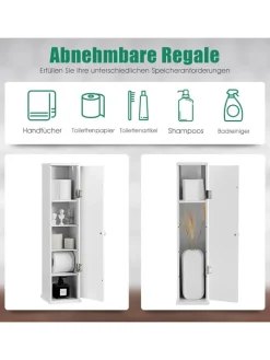 COSTWAY Badezimmermöbel<Toilettenpapier Schrank in Weiß