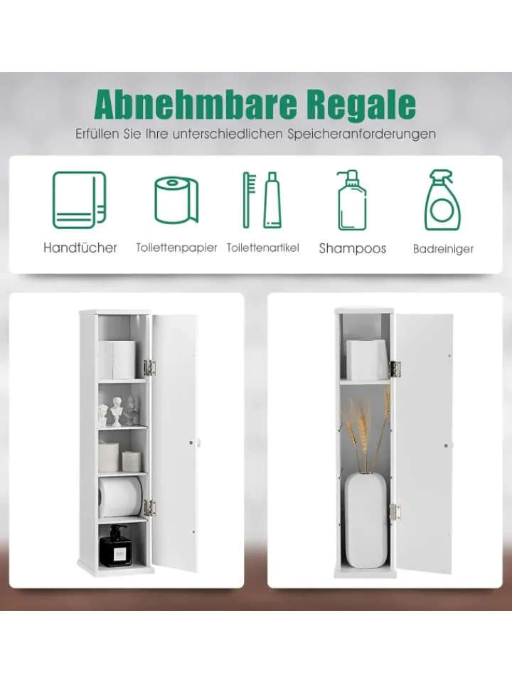 COSTWAY Badezimmermöbel<Toilettenpapier Schrank in Weiß