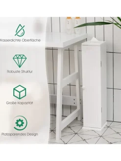 COSTWAY Badezimmermöbel<Toilettenpapier Schrank in Weiß
