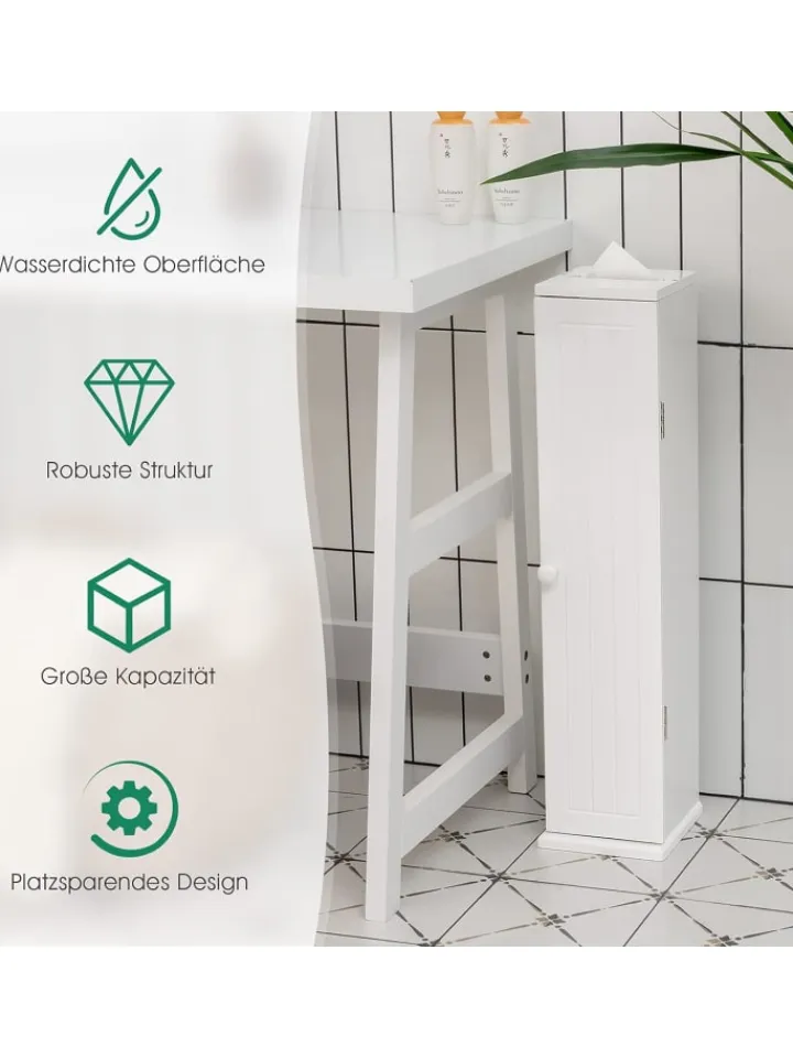 COSTWAY Badezimmermöbel<Toilettenpapier Schrank in Weiß