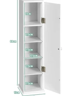 COSTWAY Badezimmermöbel<Toilettenpapier Schrank in Weiß