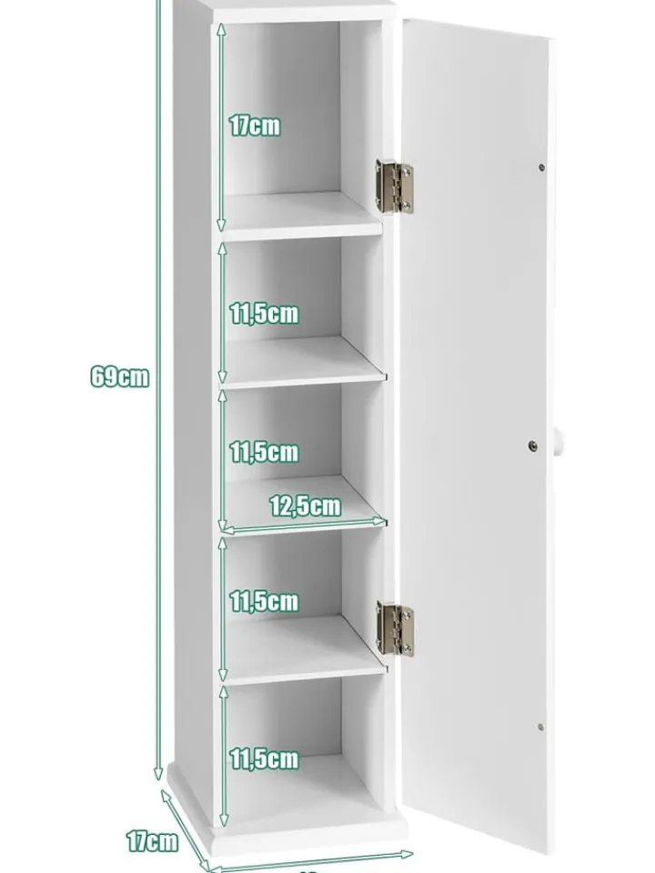 COSTWAY Badezimmermöbel<Toilettenpapier Schrank in Weiß